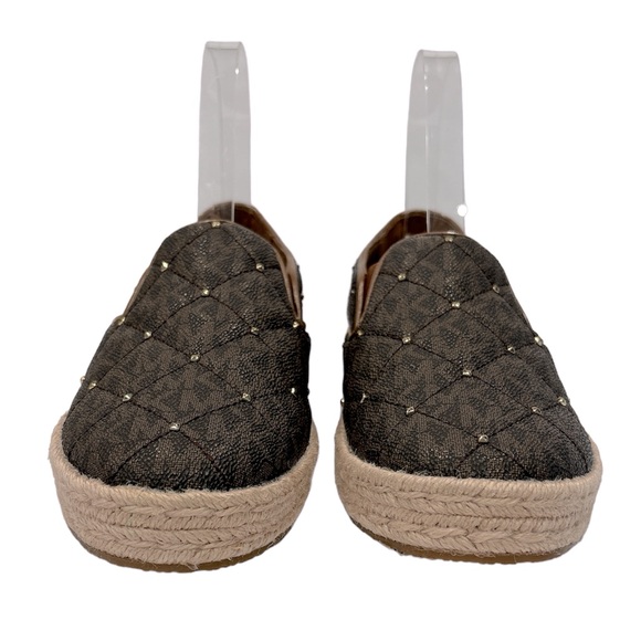 MICHAEL KORS LIBBY STUDDED QUILTED LOGO SLIP-ON SNEAKERS SIZE 6 M‎ - Picture 2 of 8